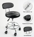 Adjustable Tattoo Artist Stool with Backrest, Hydraulic Rolling Salon Chair, 360° Swivel PU Leather Stool with Wheels for Tattoo Studio, Beauty Salon & Spa