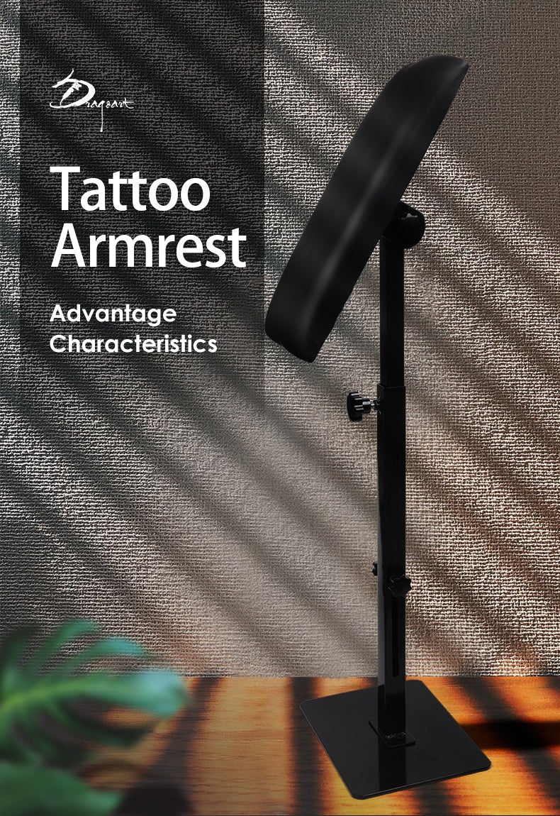 Adjustable Tattoo Armrest Stand, Height & Angle Adjustable Arm Leg Rest with Thick PU Cushion for Tattoo Studio, Beauty Salon & PMU
