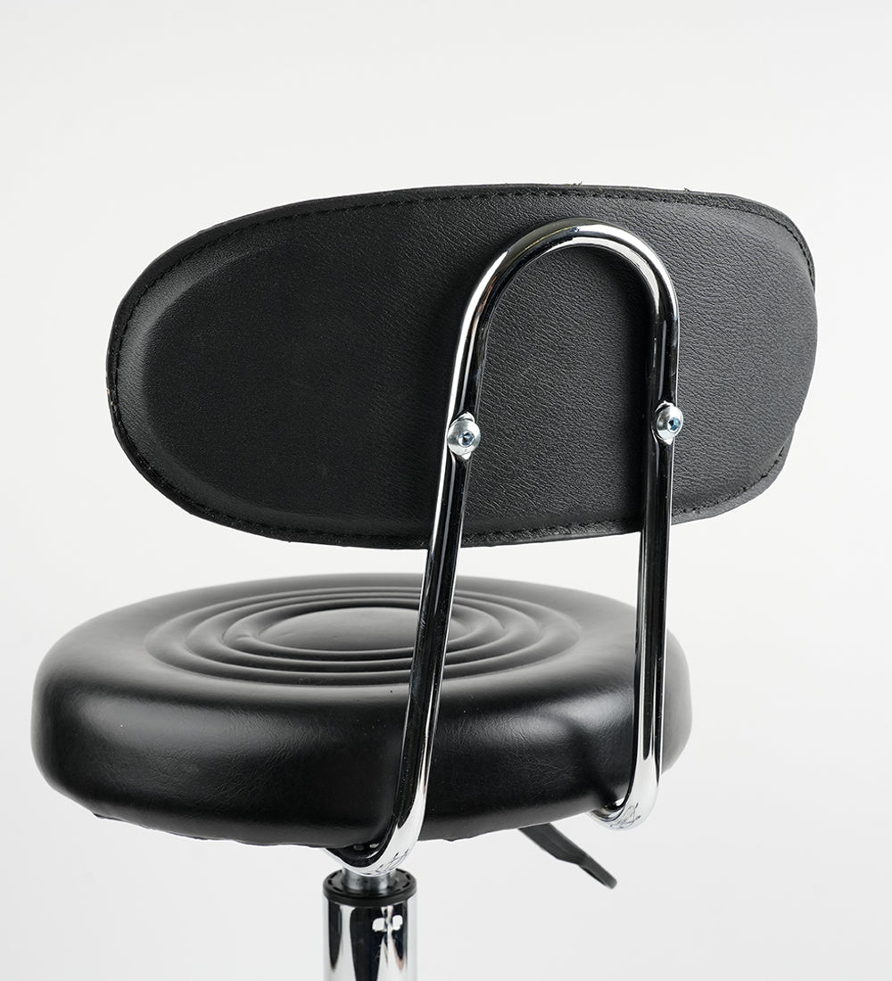 Adjustable Tattoo Artist Stool with Backrest, Hydraulic Rolling Salon Chair, 360° Swivel PU Leather Stool with Wheels for Tattoo Studio, Beauty Salon & Spa