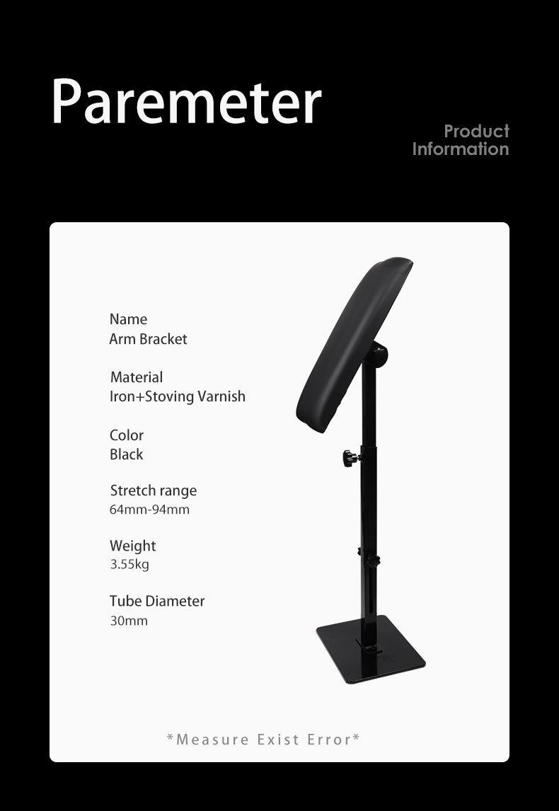Adjustable Tattoo Armrest Stand, Height & Angle Adjustable Arm Leg Rest with Thick PU Cushion for Tattoo Studio, Beauty Salon & PMU