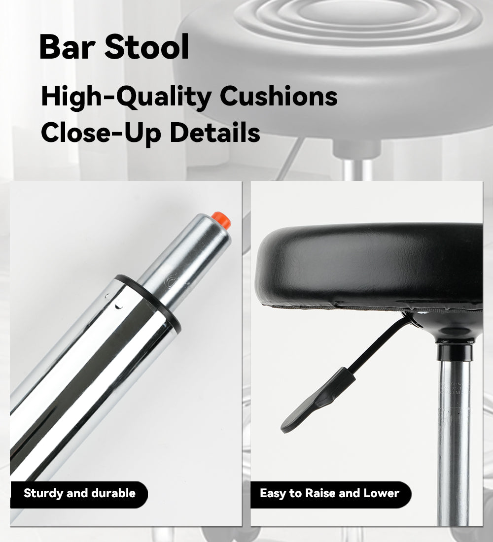 Adjustable Tattoo Stool with Wheels, Hydraulic Rolling Salon Chair, 360° Swivel Height Adjustable Stool for Tattoo Studio, Beauty Salon, Spa & Medical Use
