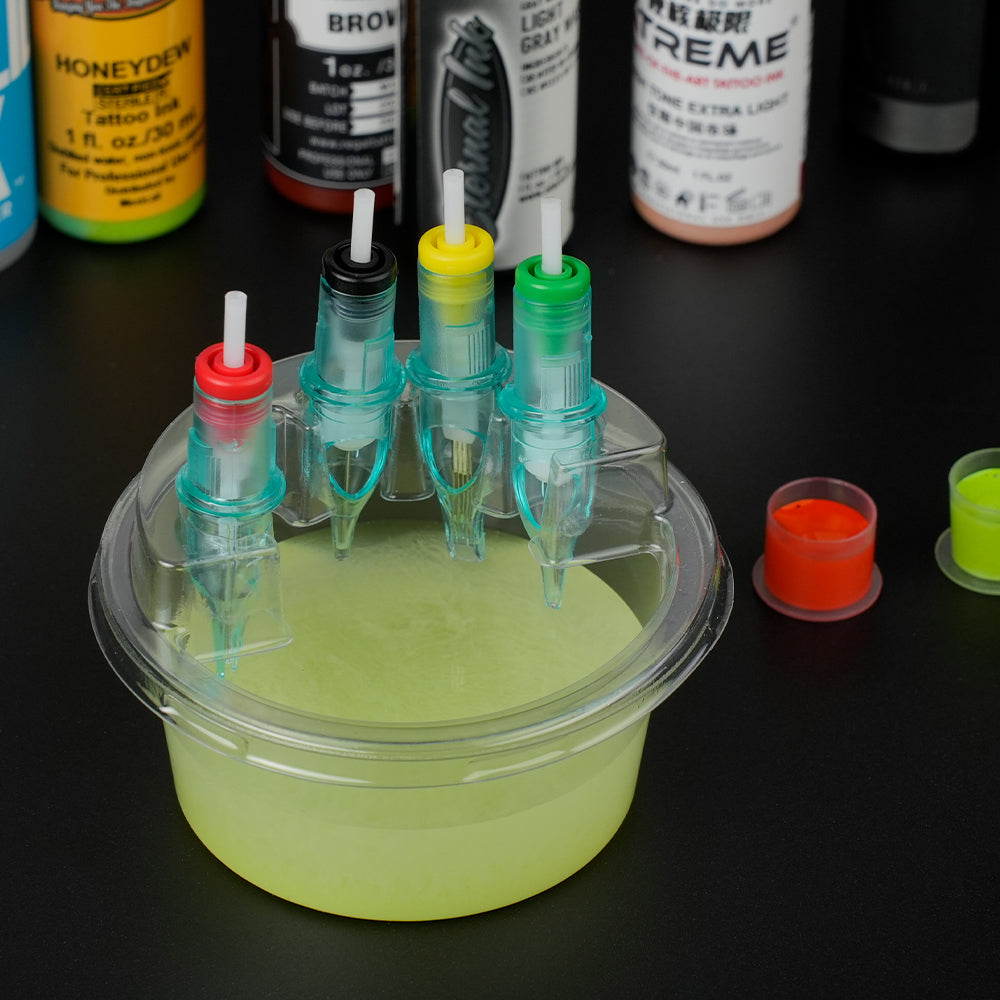 Round plastic needle washing cup