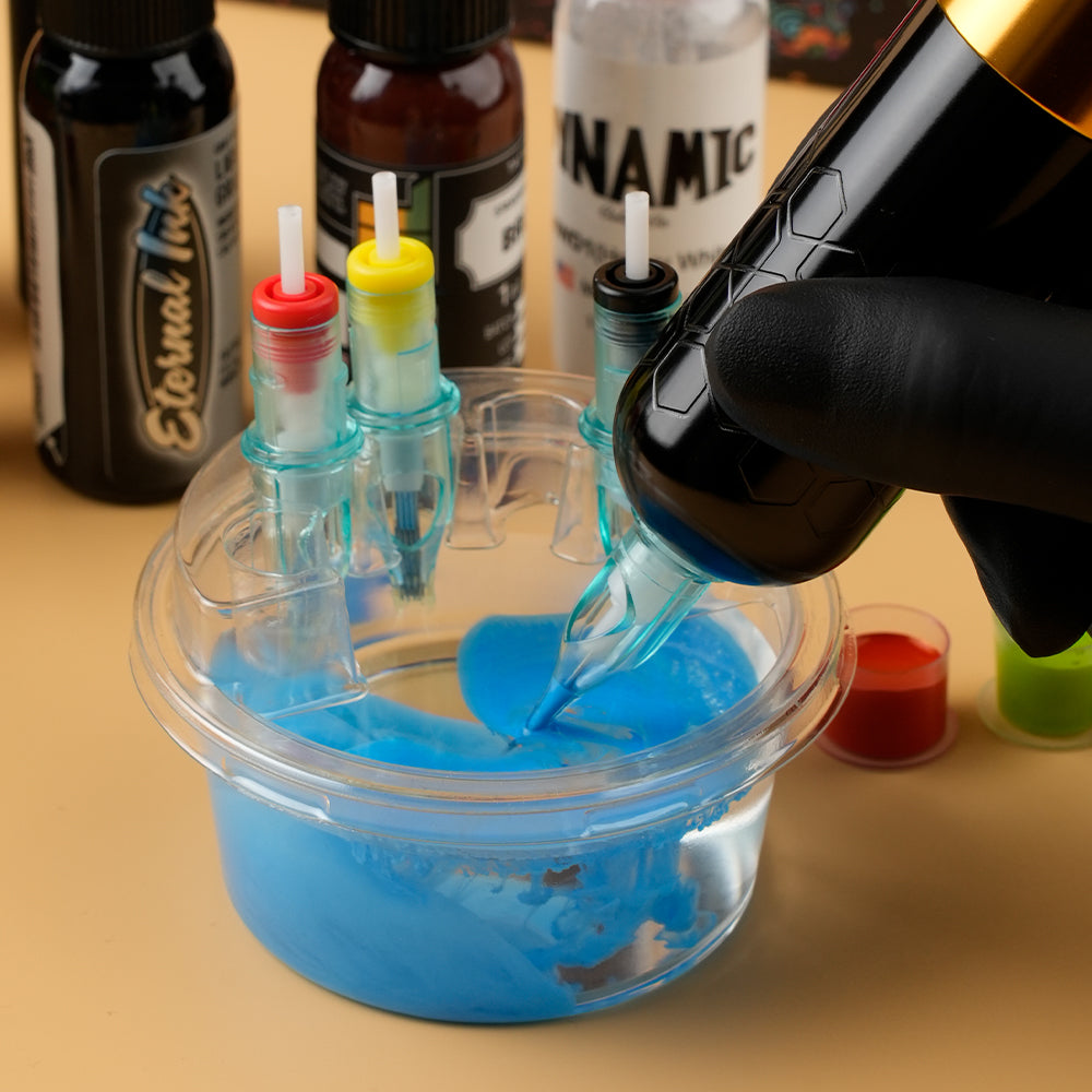 Round plastic needle washing cup