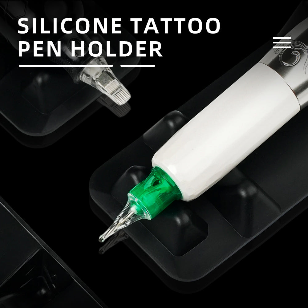 Sada 5 silikonových stojanů na tetovací pera protiskluzová, flexibilní držák na tetovací pera pro vystavení a uložení, nástroje pro permanentní make-up, organizér na tetovací příslušenství