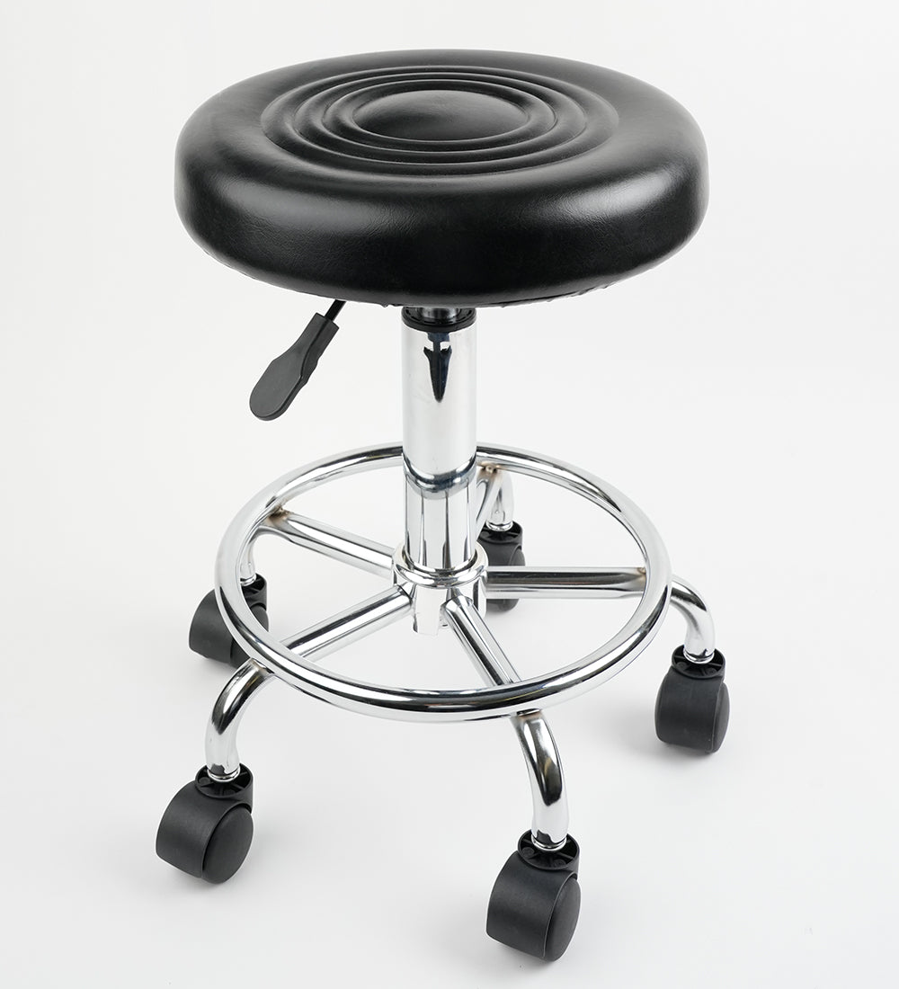 Adjustable Tattoo Stool with Wheels, Hydraulic Rolling Salon Chair, 360° Swivel Height Adjustable Stool for Tattoo Studio, Beauty Salon, Spa & Medical Use