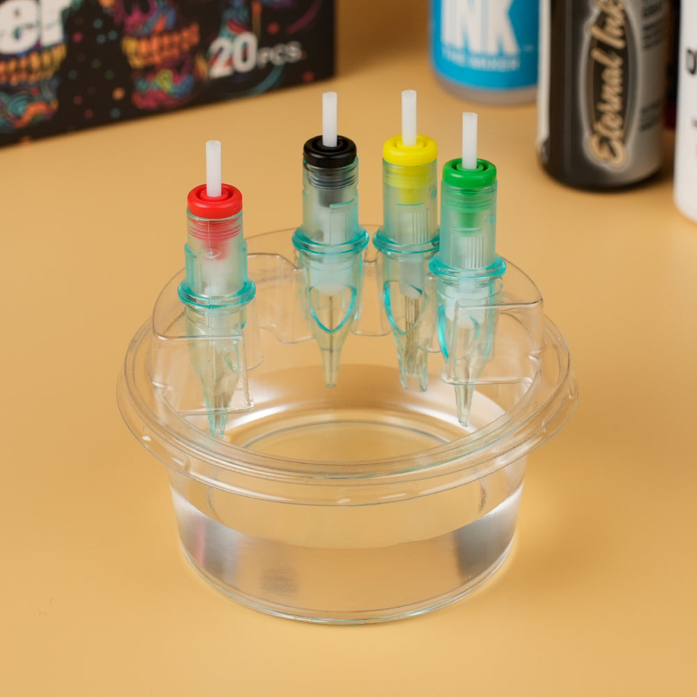Round plastic needle washing cup