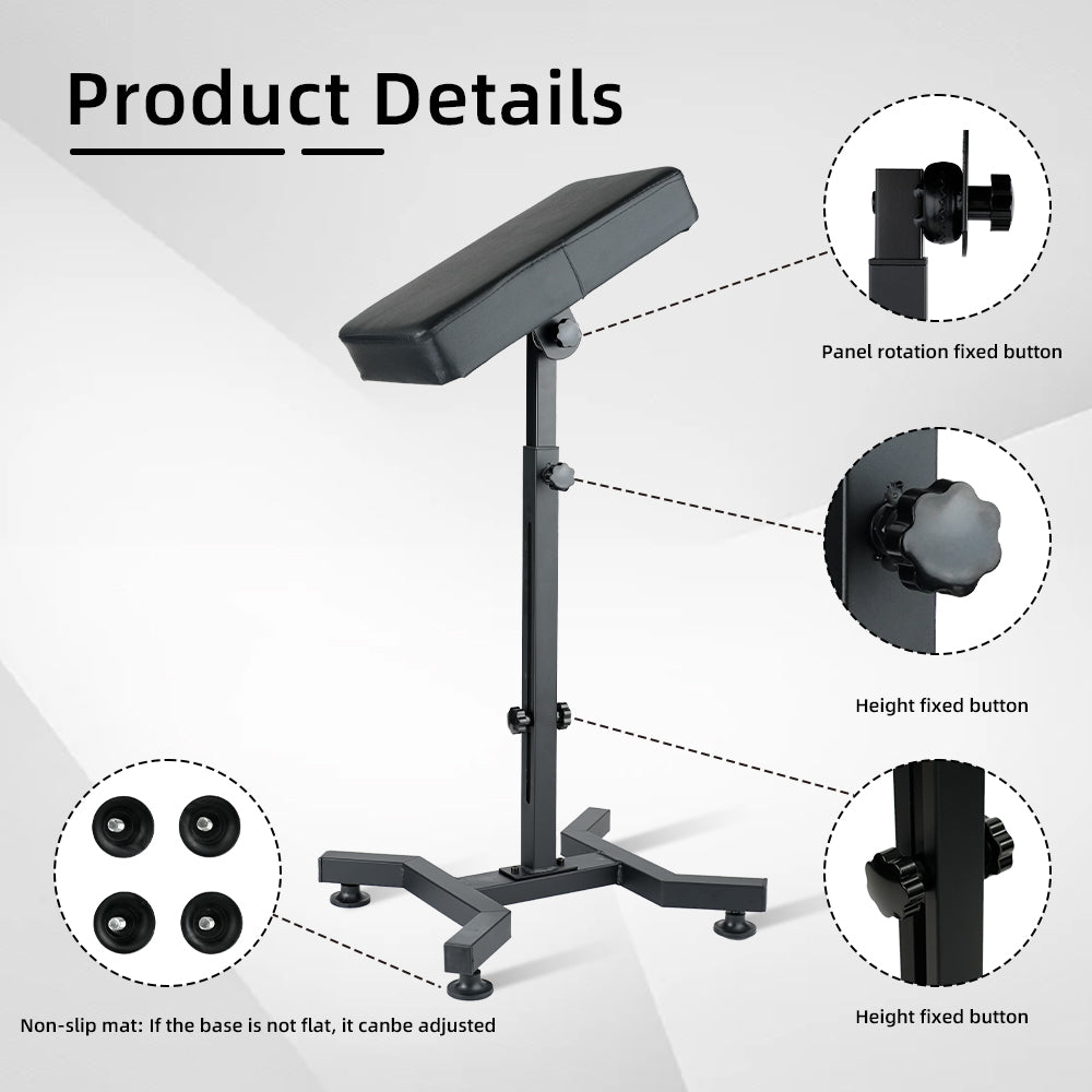 Tattoo Armrest Stand Adjustable Height and Angle, Professional Tattoo Arm Leg Rest with Thick PU Leather Cushion for Tattoo Artists, Studio & Salon