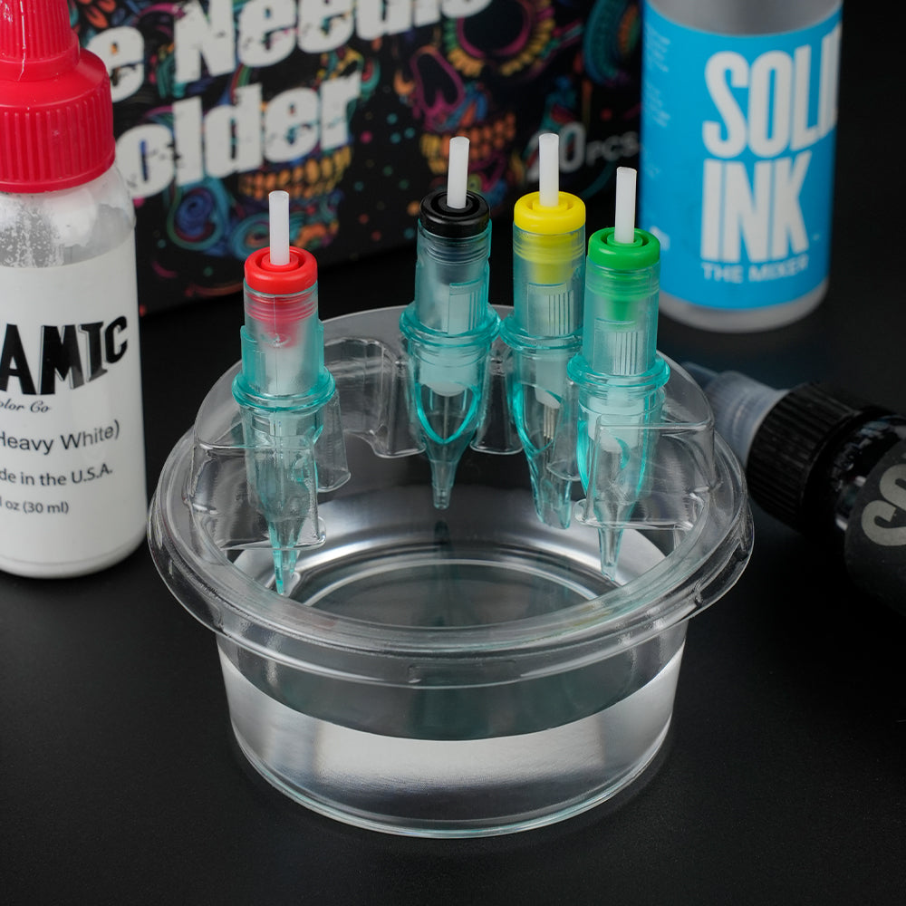 Round plastic needle washing cup