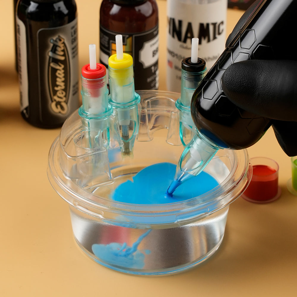 Round plastic needle washing cup