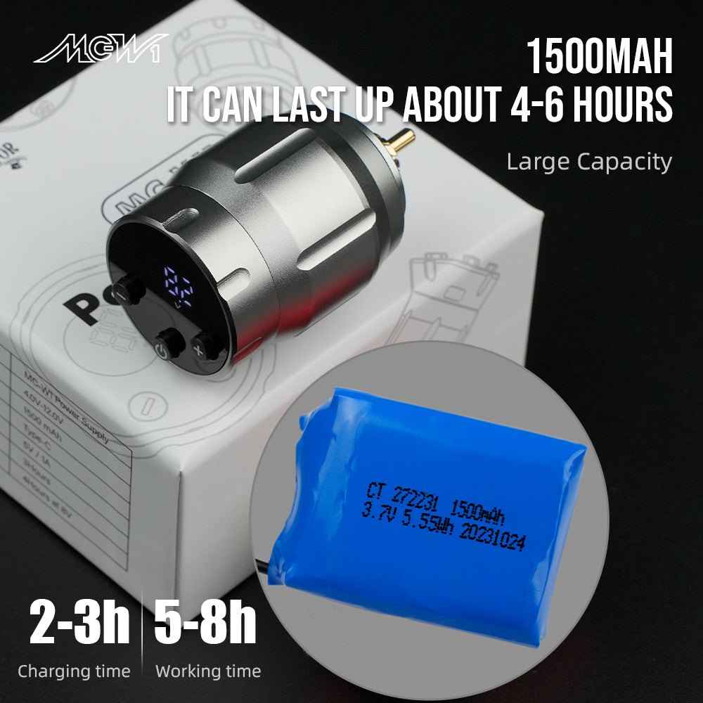 bezdrátový síťový zdroj tetování digitální displej baterie 1500 mAh akumulátor rotační stroj napájení bezdrátová baterie Fast Charge pro RCA rotační tetovací stroj Pen