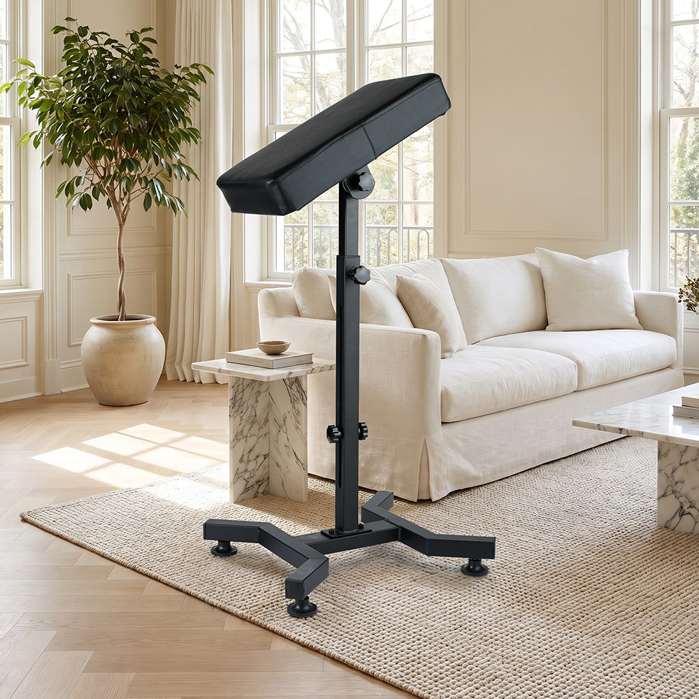 Tattoo Armrest Stand Adjustable Height and Angle, Professional Tattoo Arm Leg Rest with Thick PU Leather Cushion for Tattoo Artists, Studio & Salon