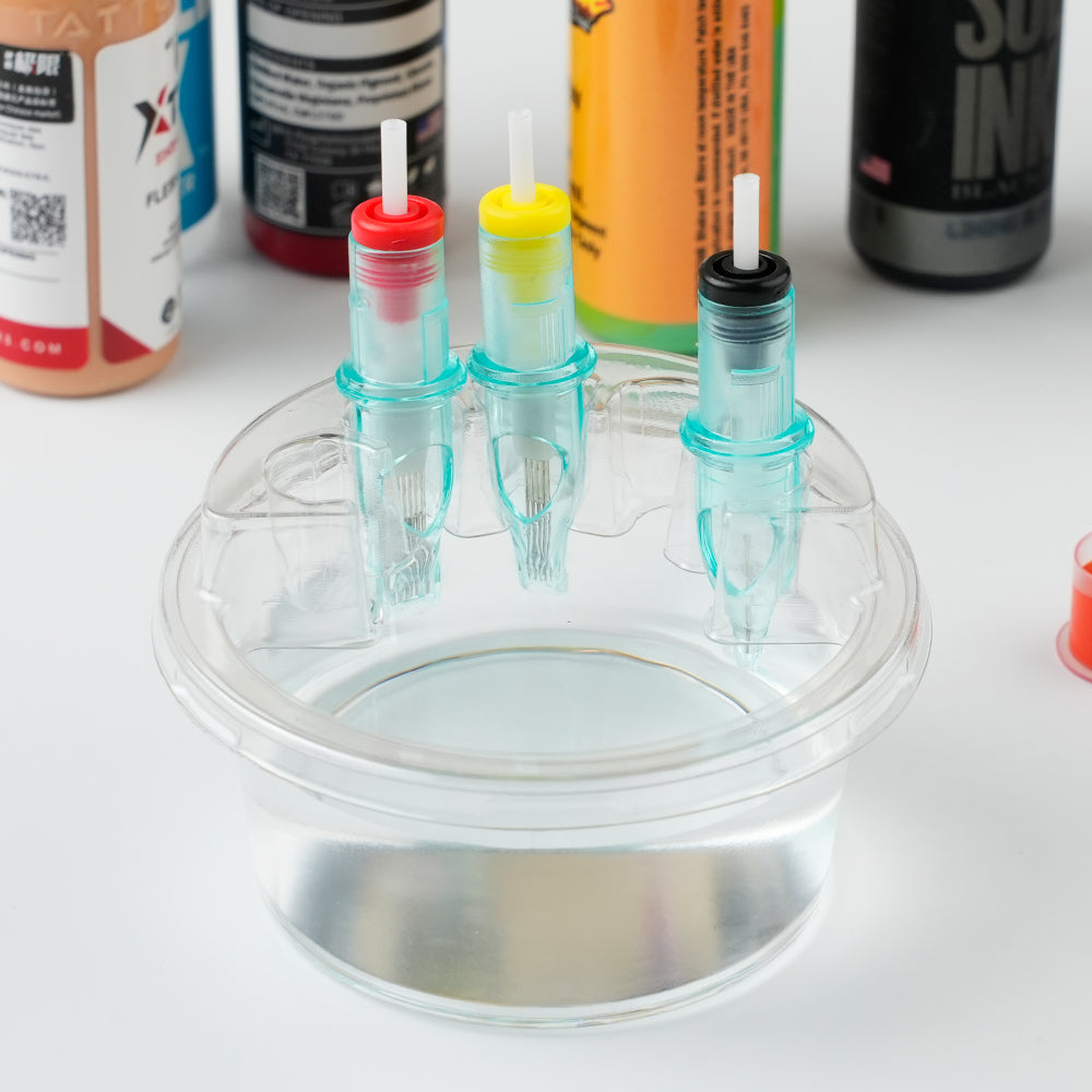 Round plastic needle washing cup