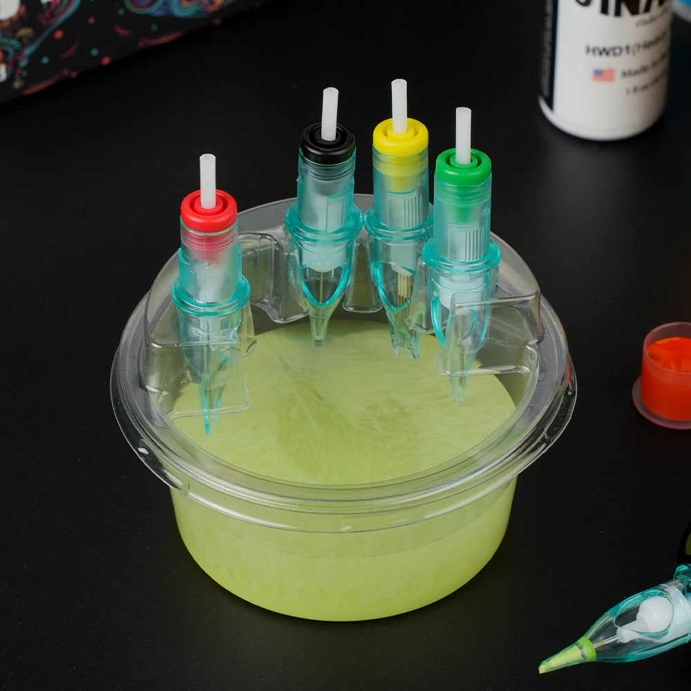 Round plastic needle washing cup