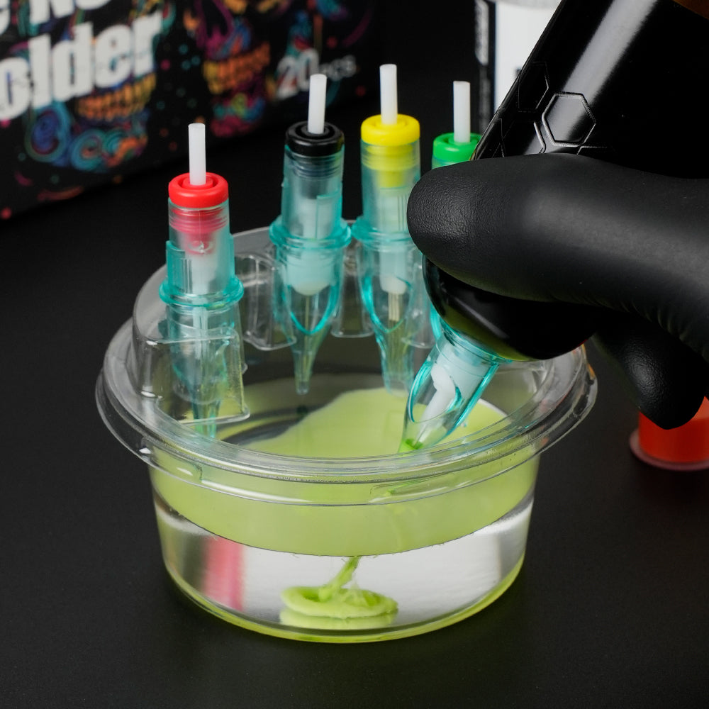 Round plastic needle washing cup