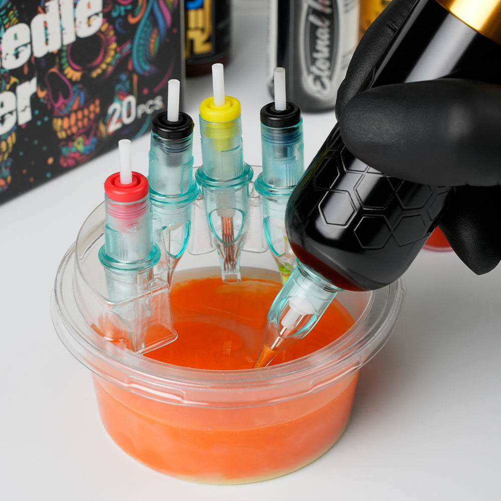 Round plastic needle washing cup