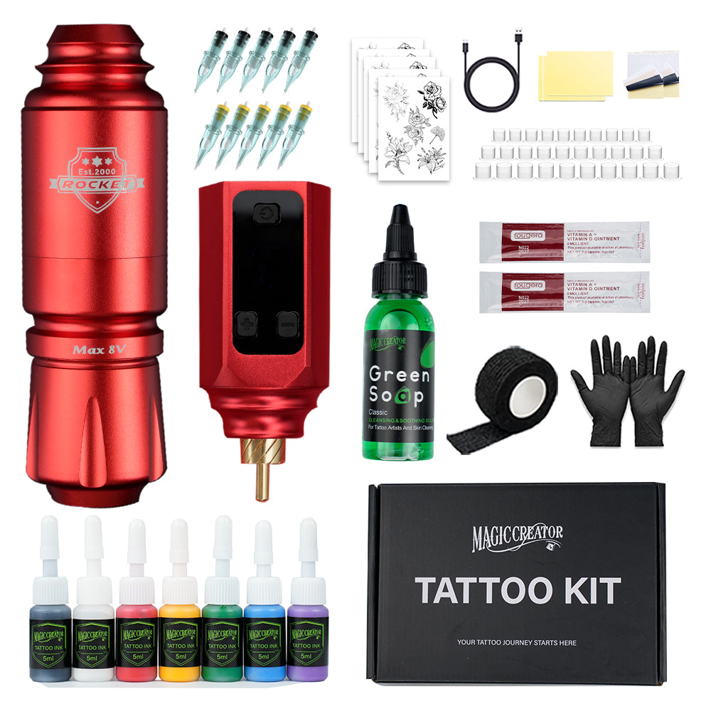 Tattoo Maschine Set Profi,Rotary Wireless Tattoo Pen Gun Kit,Tattoo Maschine Set
